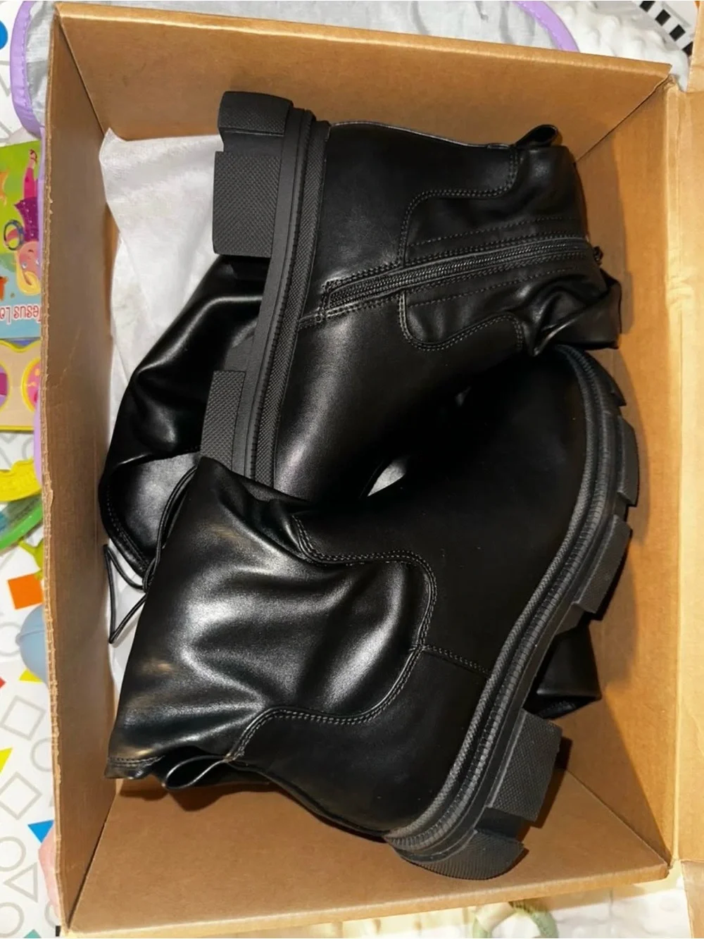 Women's Black Knee-High Chunky Sole Boots